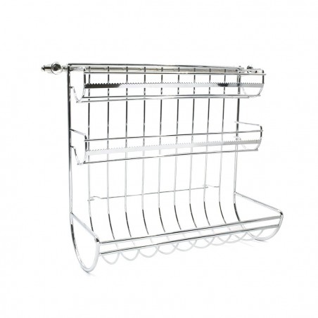 28189 Soporte rollo de pared 3 compartimentos hoja de sierra para papel aluminio