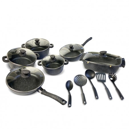 120018 Juego batería en piedra de inducción antiadherente 25 pz DGBAVARIA