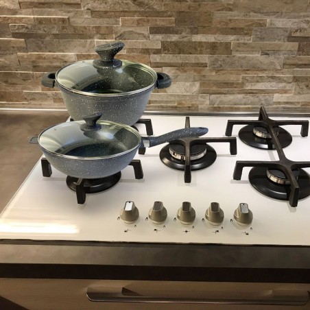 120018 Juego batería en piedra de inducción antiadherente 25 pz DGBAVARIA