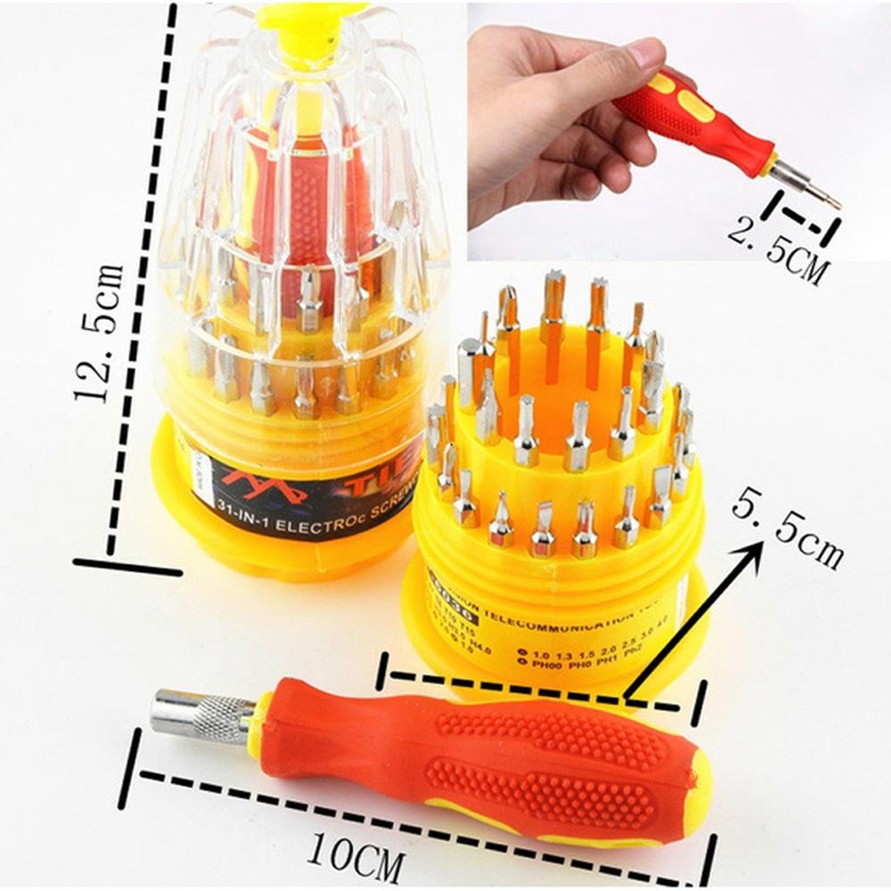 Juego de destornilladores 32 pz trozos de cruz...