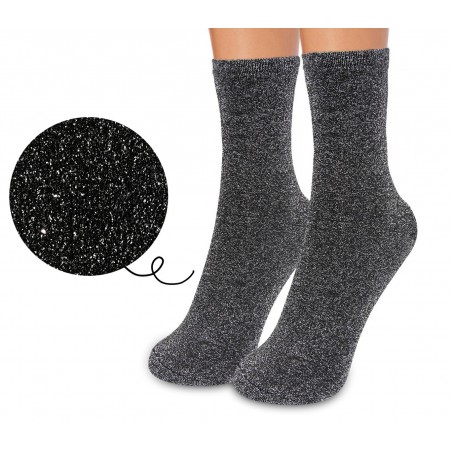 214679 Kit calcetines para mujer 6 pares SPARKLY Color sólido con purpurina