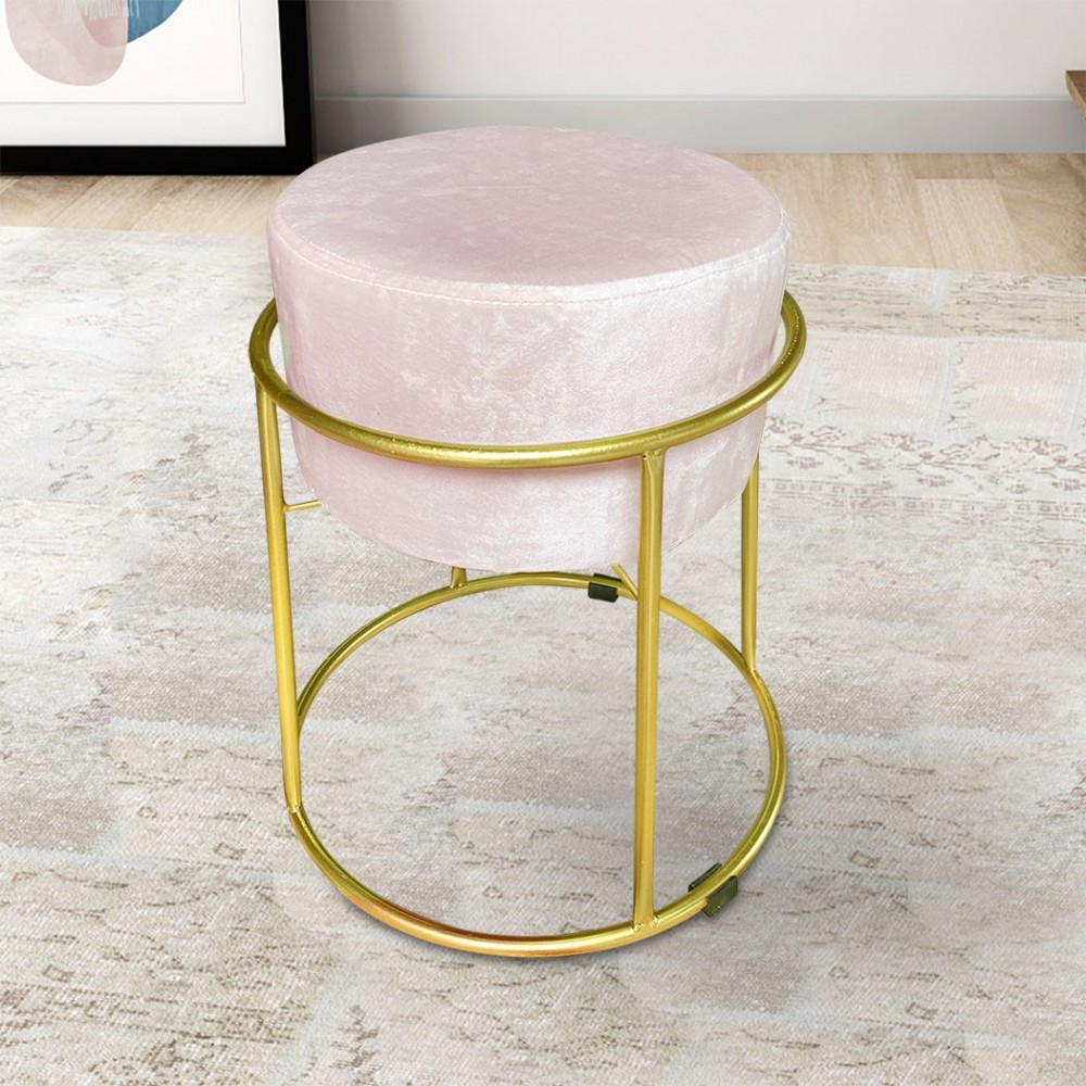 Taburete Puf en terciopelo suave diseño de lujo...