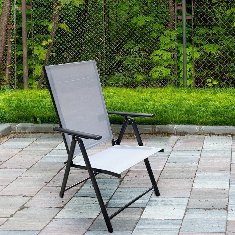 2pz Sillas ajustables Tela Textilene Relax Lounger mueble de jardín