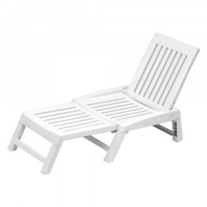 Set 2 pzs Tumbona de resina blanca ORFEO 177x61x85cm... 2