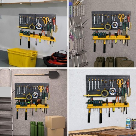 332 Kit de Paneles modulares 50 Ganchos de plástico Estante para herramientas