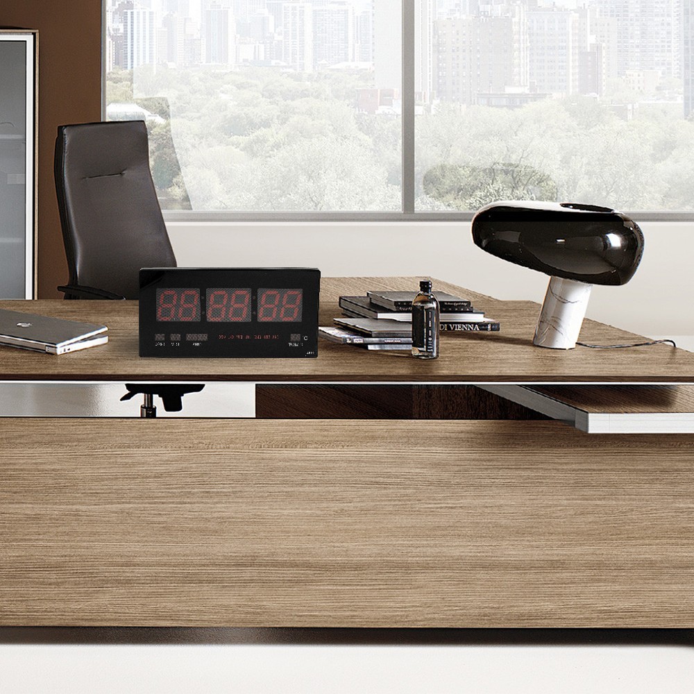 146228 Reloj de pared digital LED calendario y...