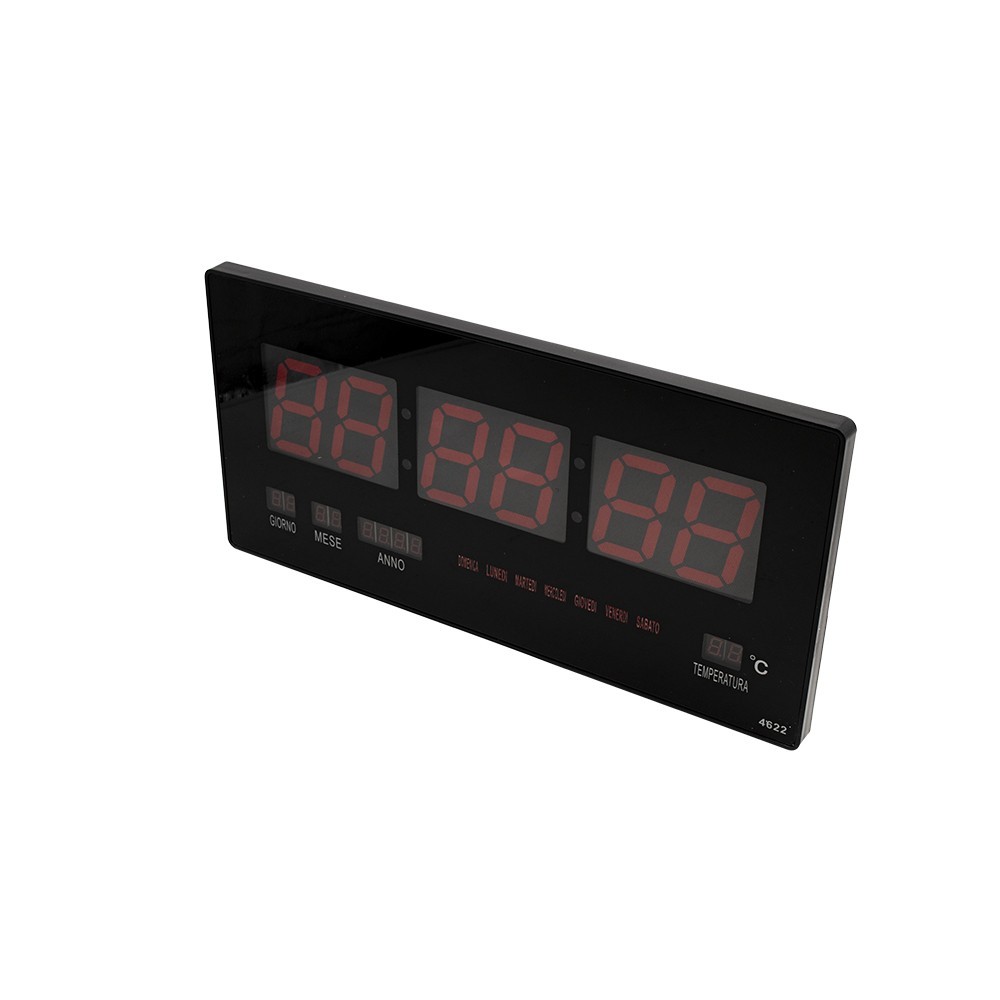 146228 Reloj de pared digital LED calendario y...