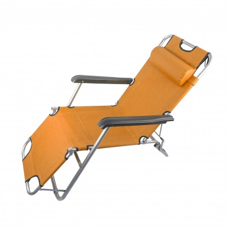 320389 Tumbona 2 en 1 reclinable Onshore plegable en metal textilene