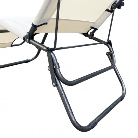320389 Tumbona 2 en 1 reclinable Onshore plegable en metal textilene
