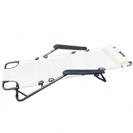 320389 Tumbona 2 en 1 reclinable Onshore plegable en metal textilene