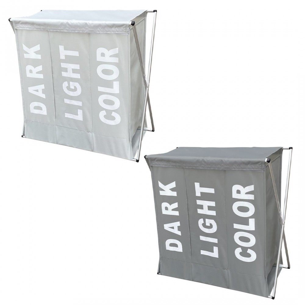 43883 Cesto de ropa 3 compartimentos división de prendas de color