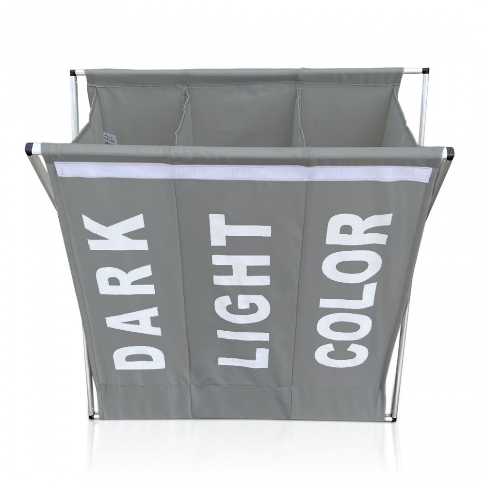 43883 Cesto de ropa 3 compartimentos división de prendas de color