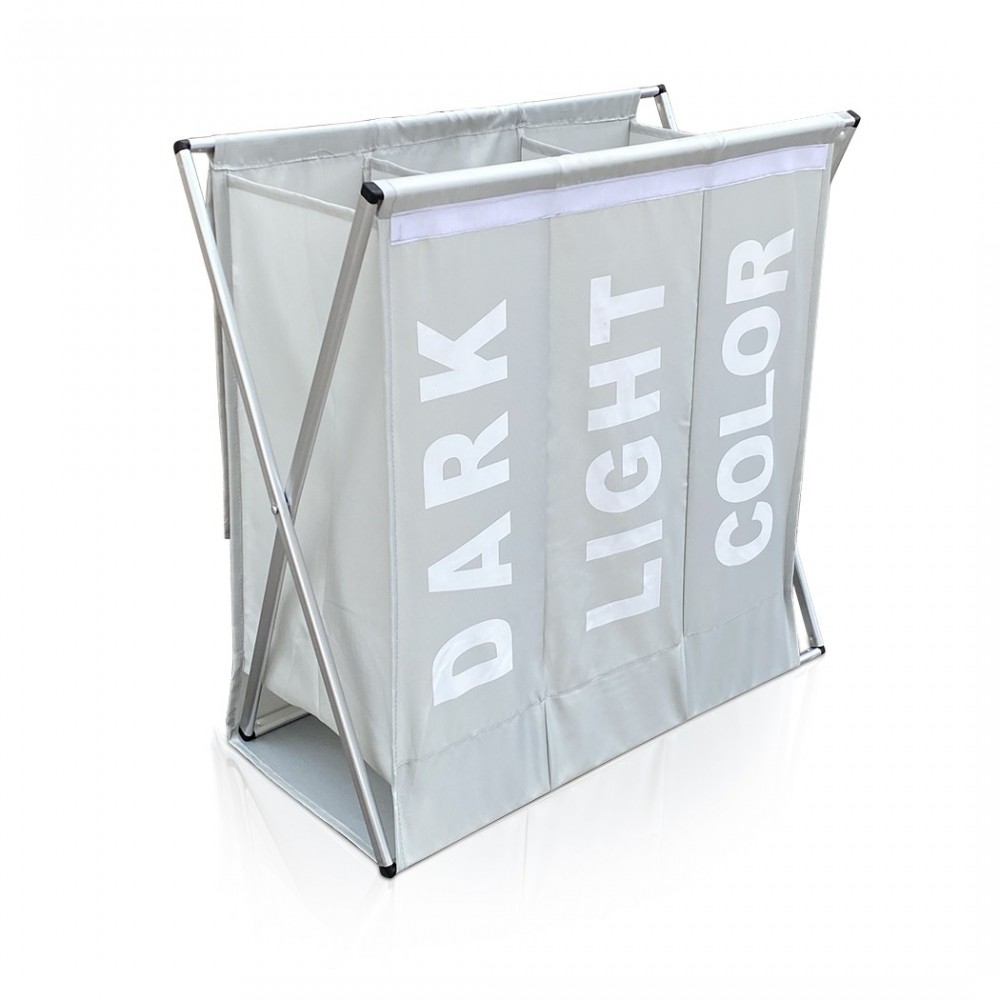 43883 Cesto de ropa 3 compartimentos división de prendas de color