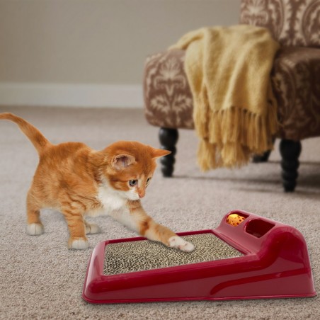 10595 Poste Rascador FLIPPER Juego con 2 Pelotas para Gatos con Cartón Corrugado