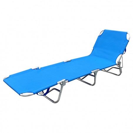 Tumbona compacta con estructura de aluminio IKO2 y tejido Oxford