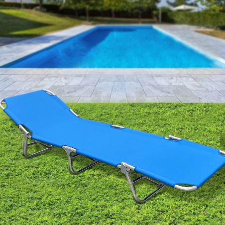 Tumbona compacta con estructura de aluminio IKO2 y tejido Oxford