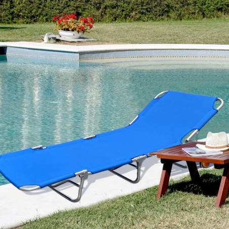Tumbona compacta con estructura de aluminio IKO2 y tejido Oxford