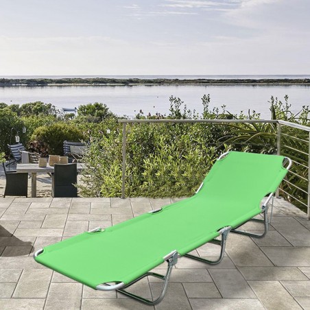 Tumbona compacta con estructura de aluminio IKO2 y tejido Oxford