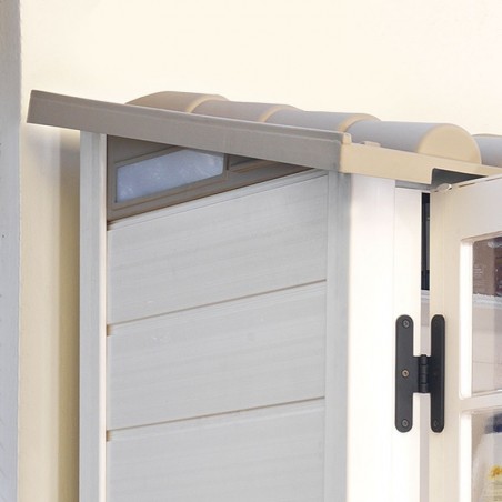 Caseta de jardín en PVC Toscana uso para trastero con 2 puertas 1.32m² Beige