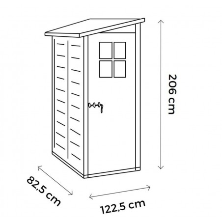 Caseta de jardín en PVC Garden Cottage Tuscany Monobloc Beige 82x122x206 cm