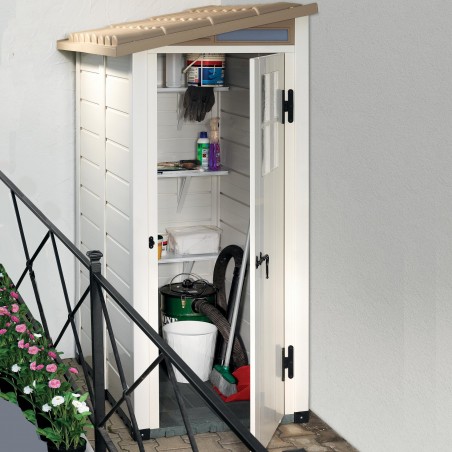 Caseta de jardín en PVC Garden Cottage Tuscany Monobloc Beige 82x122x206 cm