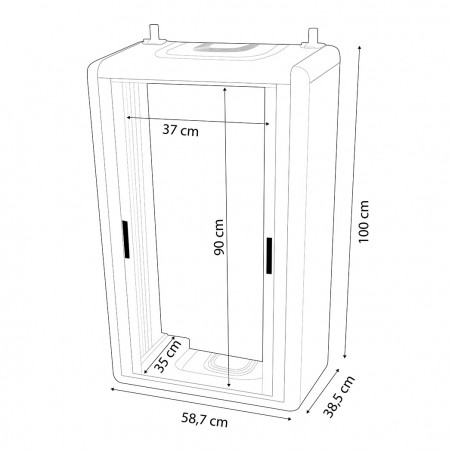 812902 Cubre caldera con corredera en resina resistente 58x38x100 cm Himalaya