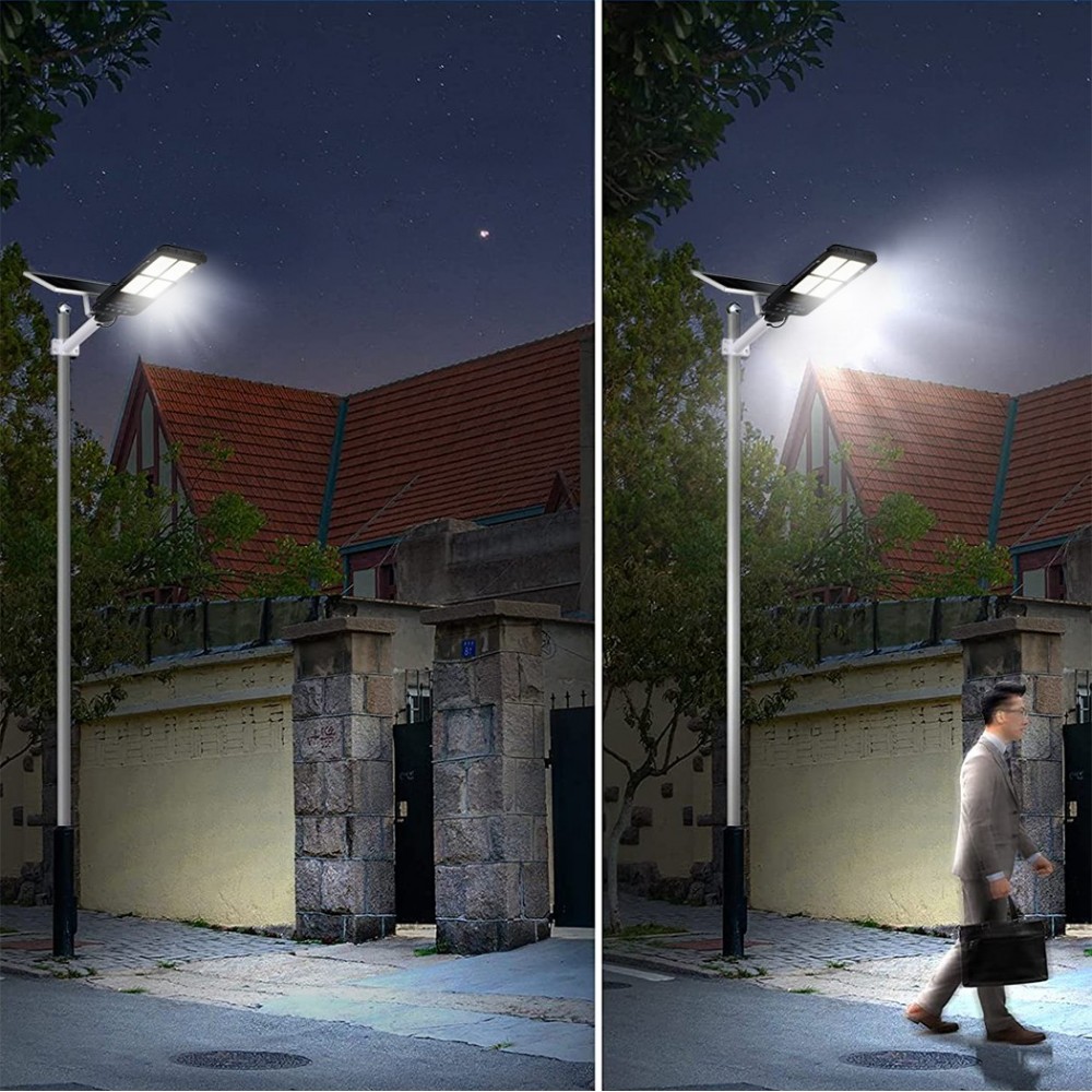 294001 Farola LED con panel solar 400W sensor...