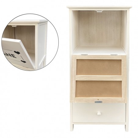 Mueble Panera de madera 90x40x29 con 3 cajones y recipiente de vidrio