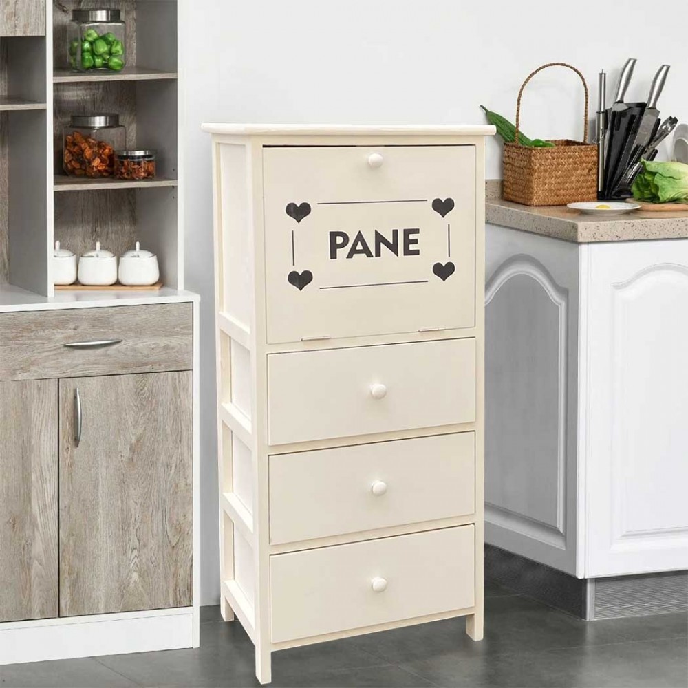 Mueble Panera de madera 90x40x29 con 3 cajones...