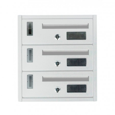 Buzón condominio de 3 Plazas Iron White para Exterior 25x39x36 Cm BLANCO