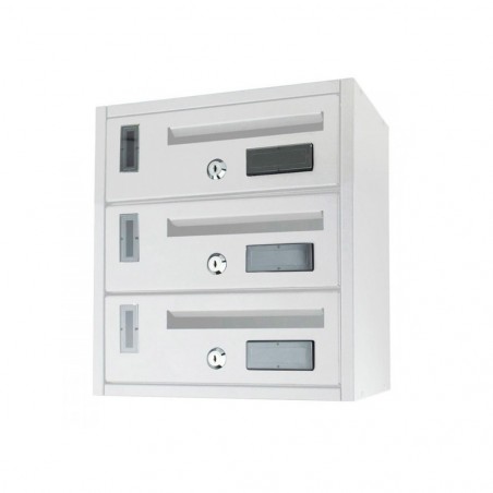 Buzón condominio de 3 Plazas Iron White para Exterior 25x39x36 Cm BLANCO