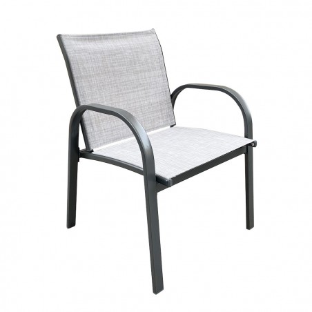 Salón para jardín DAKOTA 4 plazas Juego completo en acero pintado y textilene