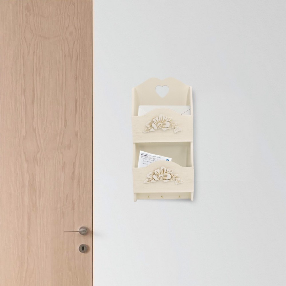 437520 Portacartas de madera para pared 2...