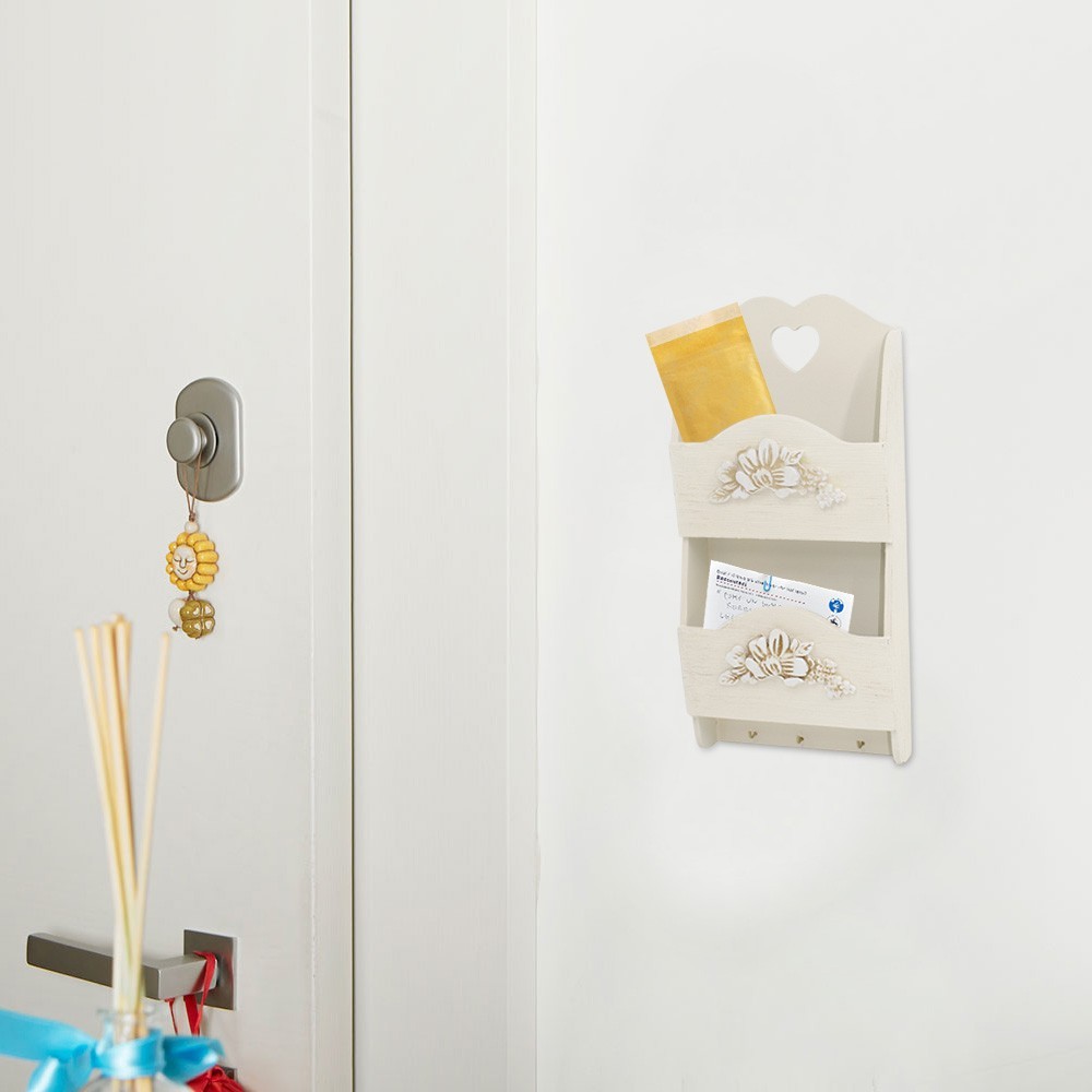 437520 Portacartas de madera para pared 2...