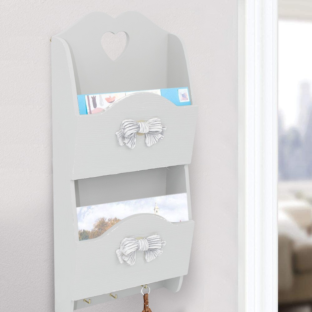 437520 Portacartas de madera para pared 2...