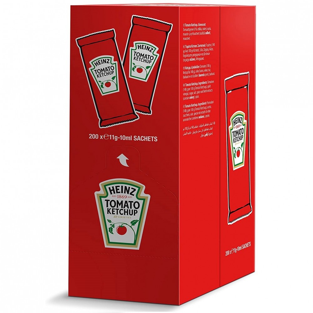 Pack dispensador 200 sobres de ketchup HEINZ,...