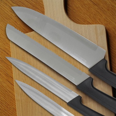 548998 Pack 5 cuchillos de cocina acero inoxidable mango ergonómico de 22 a 32cm