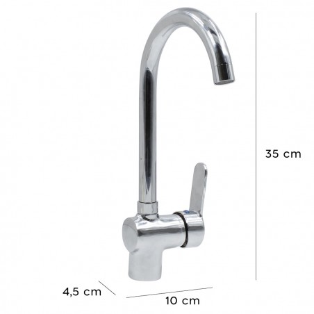 Grifo lavabo POS01 Mezclador de caño alto cromado con mangueras para conexión