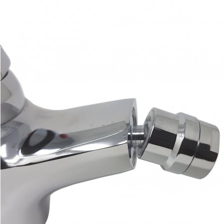 Grifo monomando de acero cromado N026-6 para bidé con desagüe automático