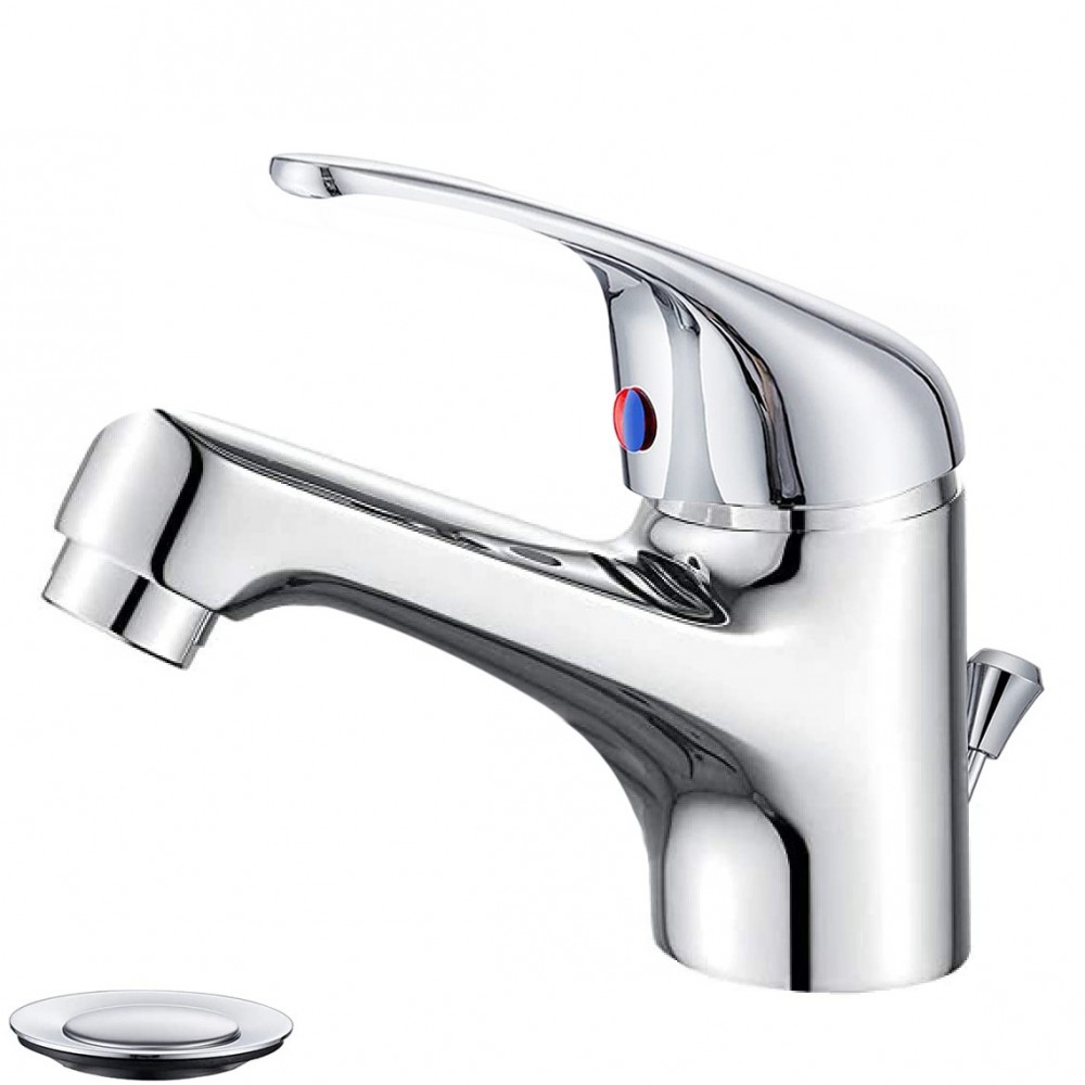 Grifo para lavabo de acero inoxidable Colombo N026-1 con desagüe automático