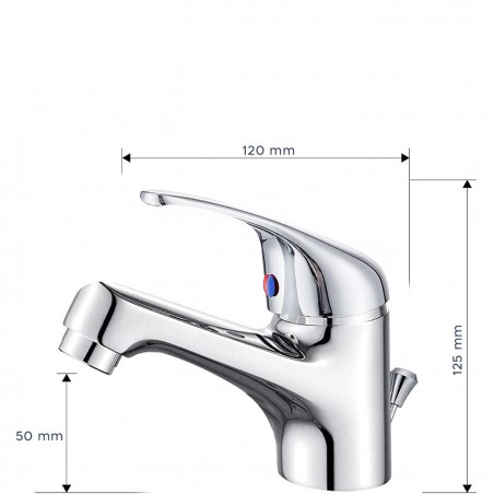 Grifo para lavabo de acero inoxidable Colombo N026-1 con desagüe automático