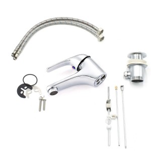 1601 Grifo para lavabo de acero inoxidable con conexión... 2