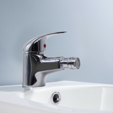 90044-5 Grifo Selenia para lavabo en acero inoxidable con tubos de conexión