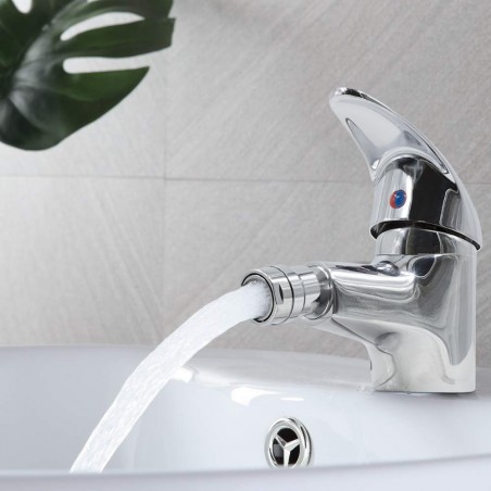 90044-5 Grifo Selenia para lavabo en acero inoxidable con tubos de conexión