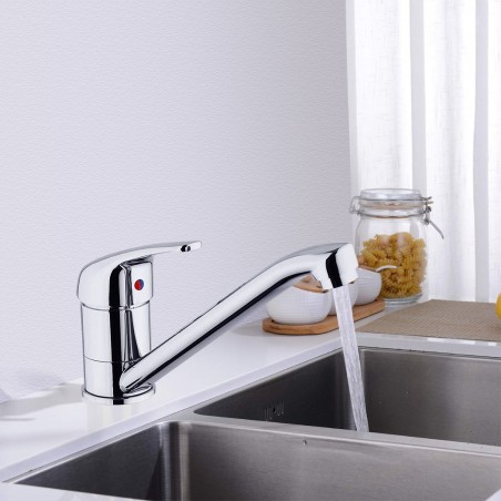 4005 Grifo para fregadero de cocina en latón macizo gris cromado Europa