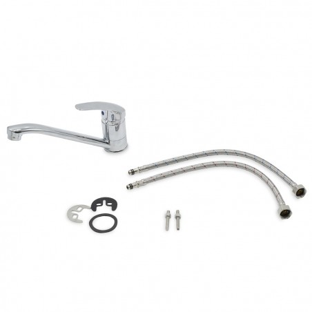 4005 Grifo para fregadero de cocina en latón macizo gris cromado Europa