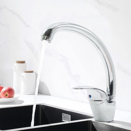 N060-5 Grifo para fregadero Vancouver en acero inoxidable cromado giratorio 360°