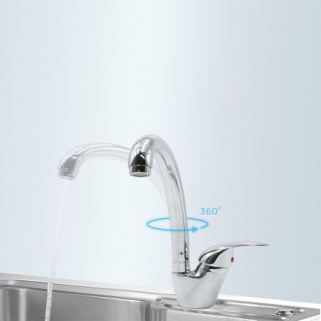 N060-5 Grifo para fregadero Vancouver en acero inoxidable cromado giratorio 360°