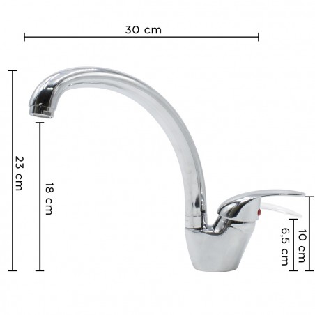 N060-5 Grifo para fregadero Vancouver en acero inoxidable cromado giratorio 360°