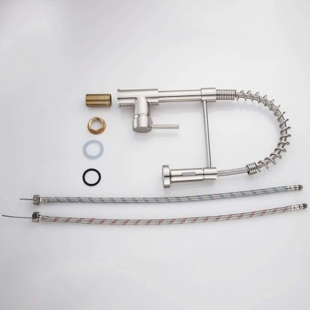 Grifo para fregadero extensible de muelle extraíble N030-L Caño giratorio 360 °